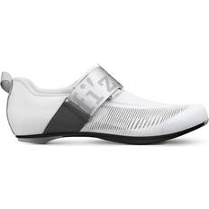 Silver Cykelskor Fizik Transiro Hydra Aeroweave Carbon Triathlon - White/Silver
