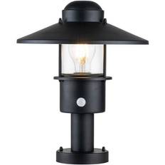 E Lampade da cancello Elstead Lighting Klampenborg 1-Light Pedestal with PIR - Black Lampada da cancello