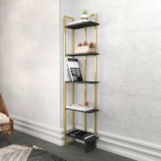 Gold Shelves Decorotika Alice Industrial 5-Tier Corner Book Shelf