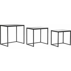 Mesas nido Dkd Home Decor Juego De 3 Mesitas Negro 58 x 36.5 x 53.5 cm Mesa nido