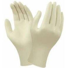 Ansell TouchNTuff 69-318 Gants Jetables en Latex, Fins et Non Poudrés, Doigts Renforcés et Adhérisés, Protection Multiusage, Alimentaire, Chimique et Mécanique, Blanc, Taille (100 Gants)