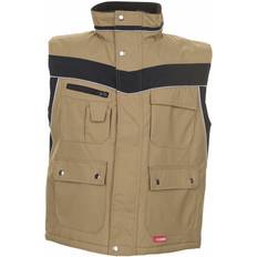 Beige - Herre Arbejdsveste Planam Plaline Vinter Vest - Grøn/Sort