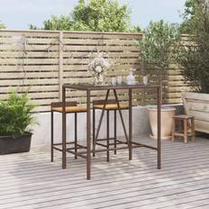 Glas Barborde vidaXL Med Glasplade Polyrattan 110 x 70 x 110 cm Barbord