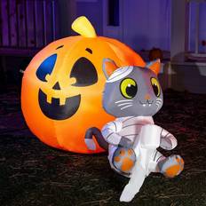 Joyin 4FT Tall Inflatable Mummy Cat Pumpkin Decoration