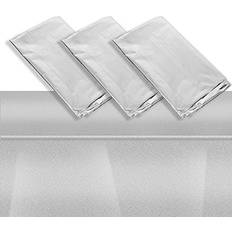 Juvale 3 Pack Metallic Silver Plastic Tablecloth for Birthday Party Decorations Shiny Foil, 54x108