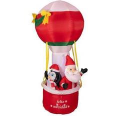 Northlight 8' lighted inflatable feliz navidad hot air balloon outdoor christmas decoration