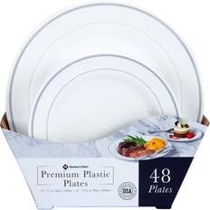 Plates, Cups & Cutlery Member's Mark Premium Plastic Heavyweight Plates, Combo 48 Count