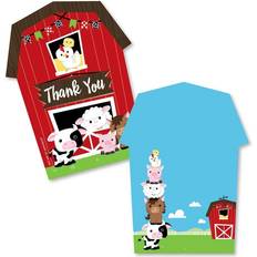 Gift Bags Farm animals barnyard shaped thank you cards with envelopes 12 ct