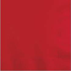 Red Paper Napkins Creative Converting 571031B Classic Red 3-Ply Beverage Napkin 50/Pack