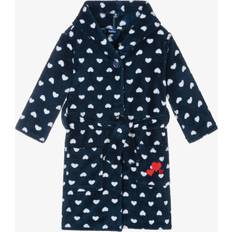 Playshoes girl's heart pattern fleece blue dressing gown. 11-12yrs