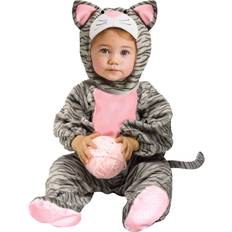 Fun World Striped Gray Kitten Toddler Costume Kitty Cat Costume Gray/Pink 12/24mo