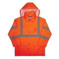 Work Clothes Ergodyne GloWear 8366 Lightweight High-Visibility Zipper with Buttons Rain