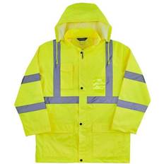 Work Clothes Ergodyne GloWear 8366 Lightweight High-Visibility Zipper with Buttons Rain