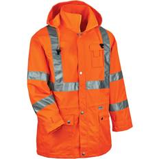 Men Work Jackets Ergodyne GloWear 8365 Class Rain Jacket, Orange