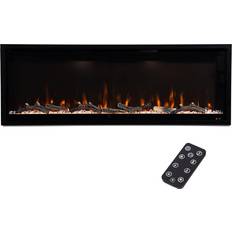 Brown Electric Fireplaces Modern Ember Aerus Smart Linear Electric Fireplace, Multiple Flame Colors-Voice Assistant Compatible in Black/Brown Wayfair Black/Brown