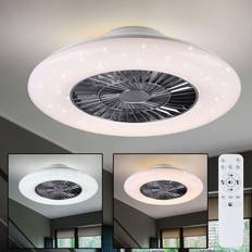 Ventilatori a soffitto Reality Leuchten Ventilatore E Plafoniera Led Ø75 cm 60w