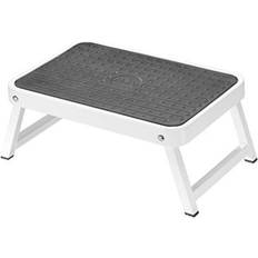 Hailo 9204015506 onestep portable steel folding step stool with rubber anti slip platform, white