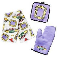 Presine Silver Buffalo Friends Central Perk 3 Piece Oven Mitt & Towel Set Presina Blu, Argento