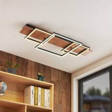 Lucande Chariska LED Loftlampe L95 Wood/Black Loftplafond