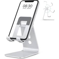 Mobile Device Holders OMOTON cell phone stand adjustable aluminum desktop cellphone tablet stand holder cellphones iphone e-readers silver