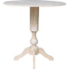 Small round drop leaf table International Concepts 42" Round Top Drop Leaf Pedestal Small Table