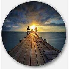 Notice Boards Design Art 'Illuminated Wooden Bridge Sunlight' Photographic Print on Notice Board