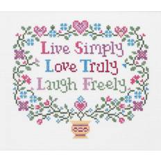 Michel Design Works Janlynn Counted Cross Stitch Kit 8"X7"-Live, Laugh, Love 14 Count