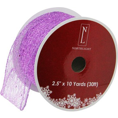 Ribbons, Tapes & Trims Northlight Purple Wired X-Mas Craft Ribbon 2.5 X 120 Yards