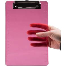 Jam Paper Small Plastic Memo Clipboards 6 x 9 Pink