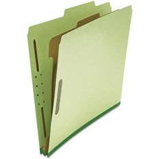 Universal Pressboard Classification Folder Four-Section Green 10/Box