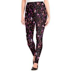 Woman Within Women Pantyhose & Stay-Ups Woman Within Stretch Cotton Printed Legging Plus Size - Black Multi Florals