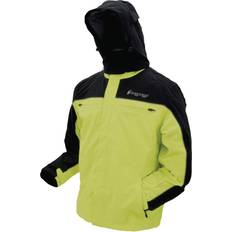 Men Rain Jackets & Rain Coats Frogg Toggs Men's Pilot II Cruiser Jacket - Black/HiVis Green