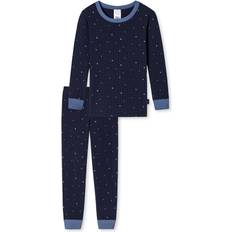 Schiesser Pojkar Pyjamas Lång Set - Mörkblå