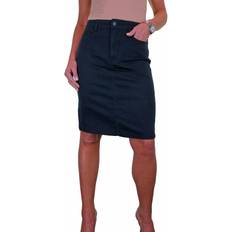 Paulo Due Knee Length Stretch Chino Pencil Skirt - Navy Blue