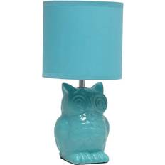 Table Lamps Simple Designs 12.8 Tiffany Blue Contemporary Owl Bedside Table Lamp