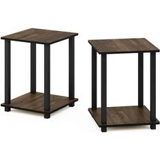 Furinno Simplistic Columbia Walnut/Black Small Table 39.6x39.6cm 2pcs