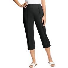 Woman Within Pants & Shorts Woman Within The Hassle Free Soft Knit Capri - Black