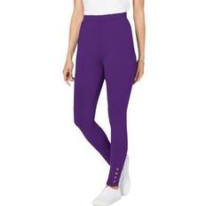 Woman Within Tights Woman Within Snap Trim Legging - Radiant Purple