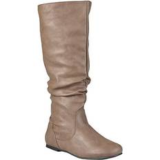 Journee Collection Jayne Boot Wide Calf Taupe Women's Shoes Taupe