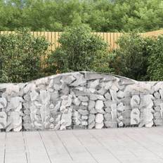 vidaXL 400 80/100 cm/ 5 pcs Arched Gabion Basket Galvanised Iron Cage