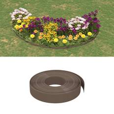 Marron Bordures de Pelouse vidaXL Bordure De Jardin Marron 10 m 10 cm Polyéthylène