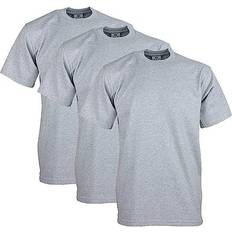 Pro Club Men's Heavyweight Short Sleeve Crew Neck T-shirt 3-pack - Heather Grey