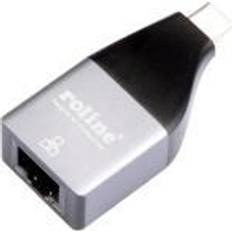 Roline Gigabit Ethernet Konverter (USB-C, RJ45) Netzwerkadapter, Silber