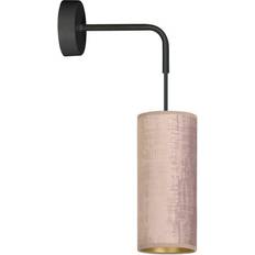 Rosa Applique Scandinavian Choice Emibig Bente Lampada Parete Nera Con Paralume In Tessuto Rosa 1x E14 Applique