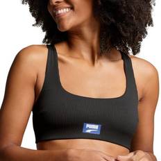 Puma Dame Bikinioverdeler Puma Swim Ribbed Scoop Neck Bikini Top - Black Combo