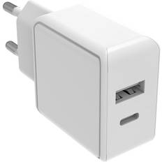 Speedy Charger Oplader USB-A och USB-C PD 20W Hvid