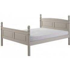 Mercers Furniture Corona Grey Wax Double High End Bed Frame Distressed Wax