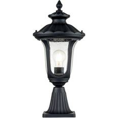 E Lampes de portail Elstead Lighting Chicago 1-Light Pedestal Lantern - Textured Black 23.5 cm Ø23.5 cm Lampe de portail