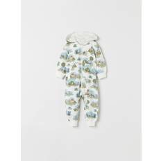 Polarn O. Pyret Farm Print Baby All-in-one White 1-2m x