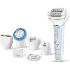 Épilations Panasonic ES-EY90-A503 Épilateur Wet & Dry, Double Disque 60 Pinces, Tête Pivotante 90 3 Vitesses, LED, 30 Min Autonomie, Sans Fil Blanc